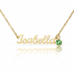 Custom Name Necklace with Birthstone