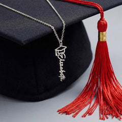 Graduation Cap Necklace - Custom Name