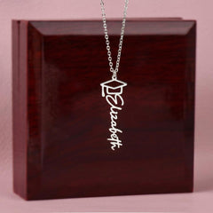 Graduation Cap Necklace - Custom Name