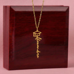 Graduation Cap Necklace - Custom Name